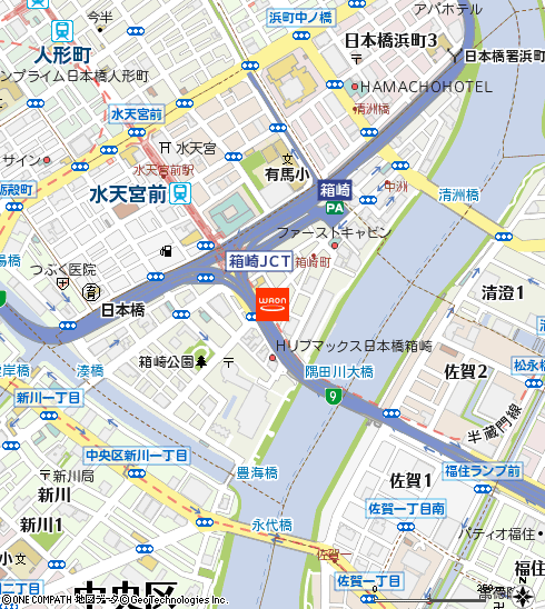 まいばすけっと日本橋箱崎町店付近の地図